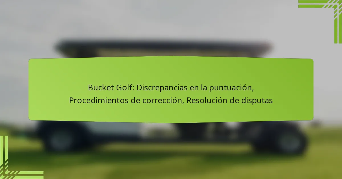Bucket Golf: Discrepancias en la puntuación, Procedimientos de corrección, Resolución de disputas