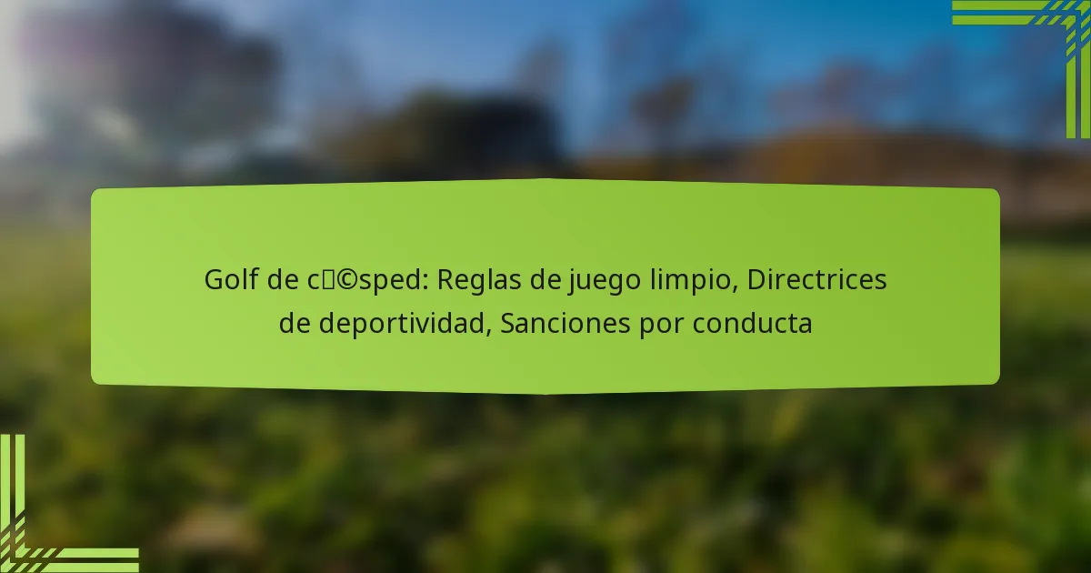 Golf de césped: Reglas de juego limpio, Directrices de deportividad, Sanciones por conducta