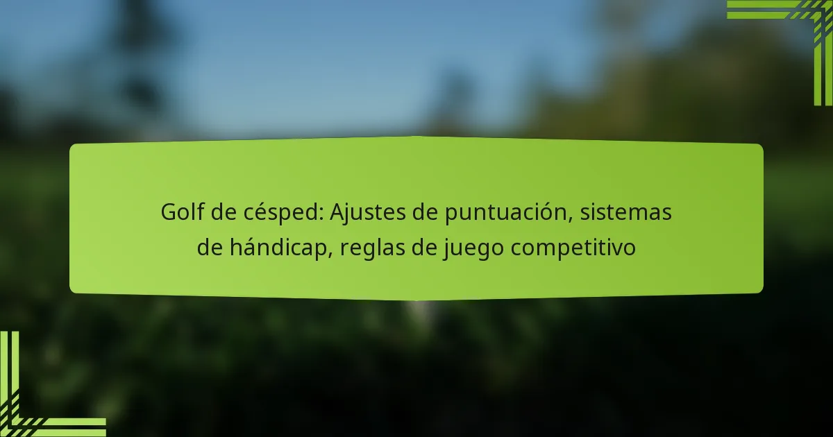 Golf de césped: Ajustes de puntuación, sistemas de hándicap, reglas de juego competitivo