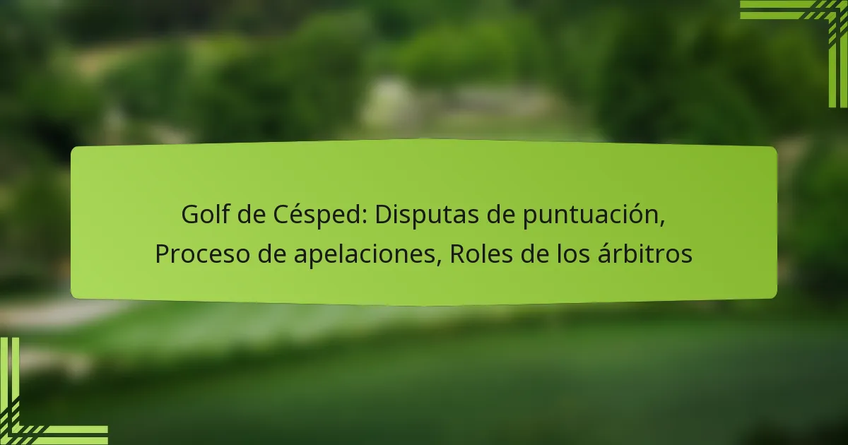 Golf de Césped: Disputas de puntuación, Proceso de apelaciones, Roles de los árbitros