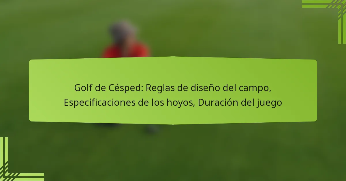 Golf de Césped: Reglas de diseño del campo, Especificaciones de los hoyos, Duración del juego