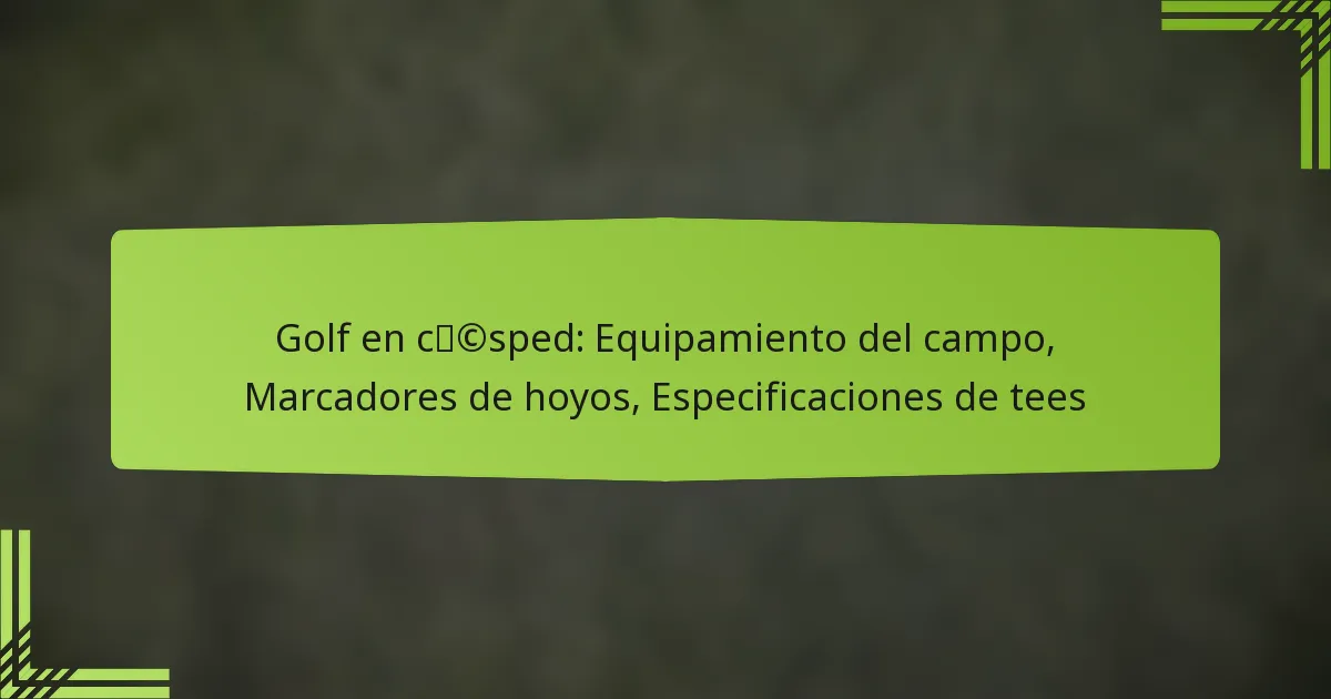 Golf en césped: Equipamiento del campo, Marcadores de hoyos, Especificaciones de tees